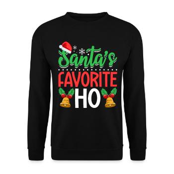 Santa's Favorite Ho Funny Ho Ho Christmas Family - Unisex Sweatshirt - black - Front - Alina (178cm) & Michal (187cm)