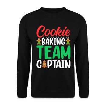 Plätzchenbacken Teamkapitän Lebkuchen Weihnachten - Unisex Pullover - Schwarz - Vorne - Alina (178cm) & Michal (187cm)
