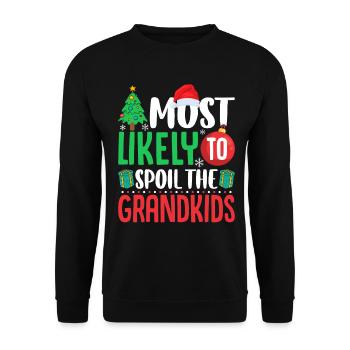 Le plus susceptible de gâter les petits-enfants drôle - Sweat-shirt Unisexe - noir - Devant - Alina (178cm) & Michal (187cm)