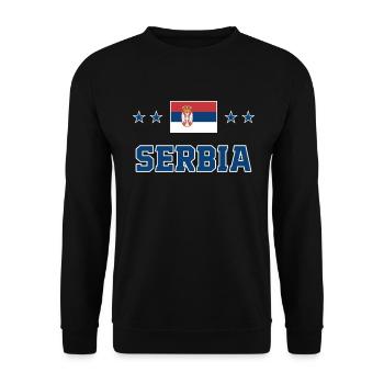 Serbien - Unisex Pullover - Schwarz - Vorne - Alina (178cm) & Michal (187cm)