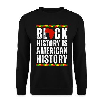 Schwarze Geschichte ist afroamerikanische Geschichte afrozentrisch - Unisex Pullover - Schwarz - Vorne - Alina (178cm) & Michal (187cm)