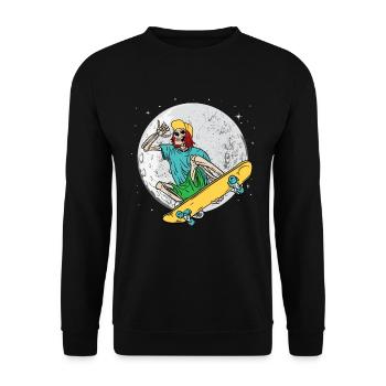 Skateboarding Skeleton Extreme Sports Skating - Unisex Sweatshirt - black - Front - Alina (178cm) & Michal (187cm)