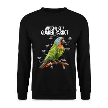 Quaker Parrot Funny Birds Anatomy Bird Parrot - Unisex Sweatshirt - black - Front - Alina (178cm) & Michal (187cm)