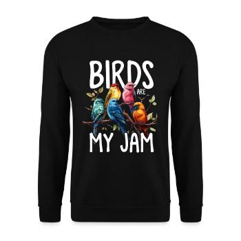 Birdwatching Birdology Bird Breeders Funny Birder - Unisex Sweatshirt - black - Front - Alina (178cm) & Michal (187cm)