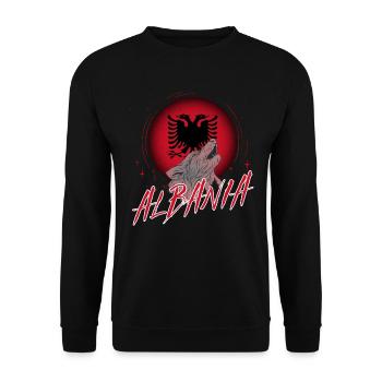Albania - Unisex Sweatshirt - black - Front - Alina (178cm) & Michal (187cm)