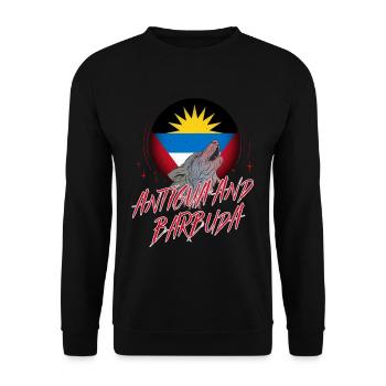 Antigua und Barbuda - Unisex Pullover - Schwarz - Vorne - Alina (178cm) & Michal (187cm)