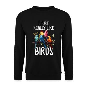 J’aime vraiment les oiseaux Observation drôle d’oiseaux - Sweat-shirt Unisexe - noir - Devant - Alina (178cm) & Michal (187cm)