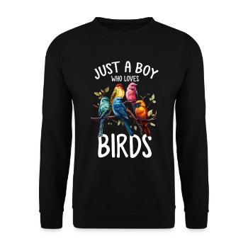 Garçon Oiseau Drôle Observation Des Oiseaux Amateurs Oiseau Oiseau - Sweat-shirt Unisexe - noir - Devant - Alina (178cm) & Michal (187cm)