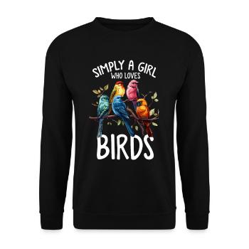 Fille Oiseau Drôle Observation Des Oiseaux Amoureux Des Oiseaux Observation Des Oiseaux - Sweat-shirt Unisexe - noir - Devant - Alina (178cm) & Michal (187cm)