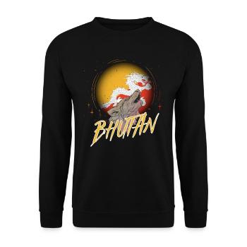 Bhutan - Unisex Sweatshirt - black - Front - Alina (178cm) & Michal (187cm)