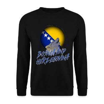 Bosnia and Herzegovina - Unisex Sweatshirt - black - Front - Alina (178cm) & Michal (187cm)