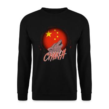 China - Unisex Sweatshirt - black - Front - Alina (178cm) & Michal (187cm)