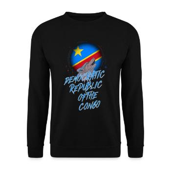Democratic Republic of the Congo - Unisex Sweatshirt - black - Front - Alina (178cm) & Michal (187cm)