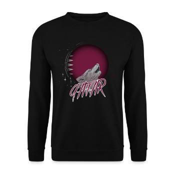 Qatar - Unisex Sweatshirt - black - Front - Alina (178cm) & Michal (187cm)