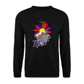 Tibet - Unisex Sweatshirt - black - Front - Alina (178cm) & Michal (187cm)
