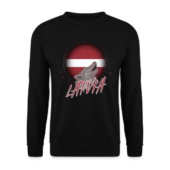 Latvia - Unisex Sweatshirt - black - Front - Alina (178cm) & Michal (187cm)