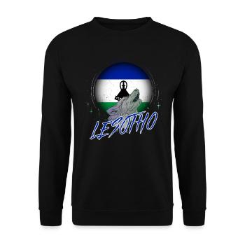 Lesotho - Unisex Pullover - Schwarz - Vorne - Alina (178cm) & Michal (187cm)