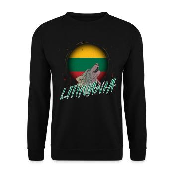 Litauen - Unisex Pullover - Schwarz - Vorne - Alina (178cm) & Michal (187cm)