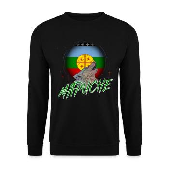 Mapuche - Unisex Pullover - Schwarz - Vorne - Alina (178cm) & Michal (187cm)