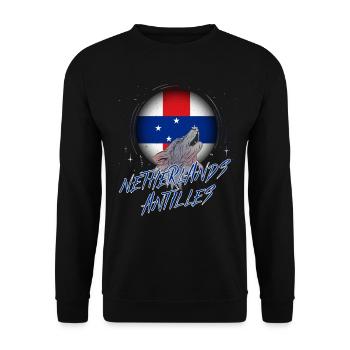 Netherlands Antilles - Unisex Sweatshirt - black - Front - Alina (178cm) & Michal (187cm)
