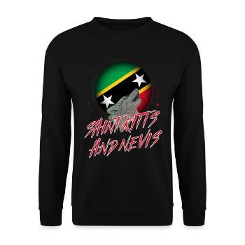 Saint Kitts and Nevis - Unisex Sweatshirt - black - Front - Alina (178cm) & Michal (187cm)
