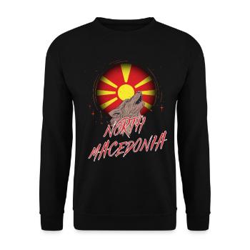 Nordmazedonien - Unisex Pullover - Schwarz - Vorne - Alina (178cm) & Michal (187cm)