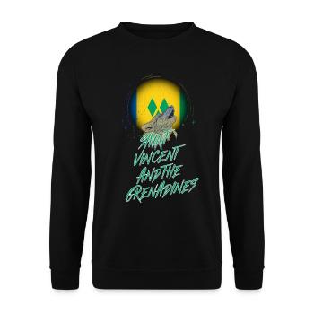 Saint Vincent and the Grenadines - Unisex Sweatshirt - black - Front - Alina (178cm) & Michal (187cm)