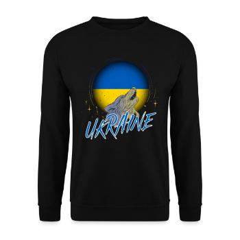 Ukraine - Unisex Pullover - Schwarz - Vorne - Alina (178cm) & Michal (187cm)