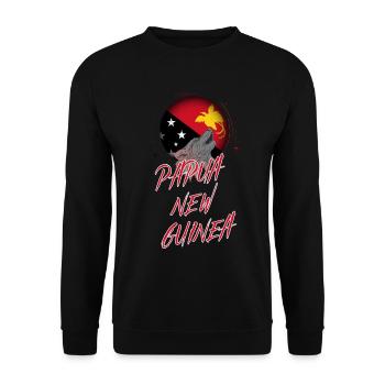 Papua-Neuguinea - Unisex Pullover - Schwarz - Vorne - Alina (178cm) & Michal (187cm)