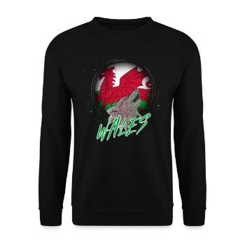 Wales - Unisex Sweatshirt - black - Front - Alina (178cm) & Michal (187cm)