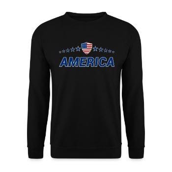 America - Unisex Sweatshirt - black - Front - Alina (178cm) & Michal (187cm)