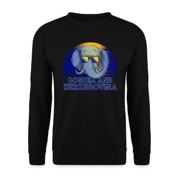 Bosnien und Herzegowina - Unisex Pullover - Schwarz - Vorne - Alina (178cm) & Michal (187cm)