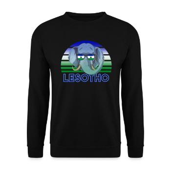 Lesotho - Unisex Pullover - Schwarz - Vorne - Alina (178cm) & Michal (187cm)