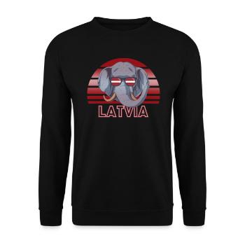 Latvia - Unisex Sweatshirt - black - Front - Alina (178cm) & Michal (187cm)