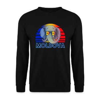 Moldawien - Unisex Pullover - Schwarz - Vorne - Alina (178cm) & Michal (187cm)