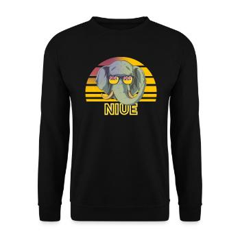 Niue - Unisex Sweatshirt - black - Front - Alina (178cm) & Michal (187cm)