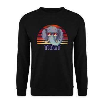 Tibet - Unisex Sweatshirt - black - Front - Alina (178cm) & Michal (187cm)
