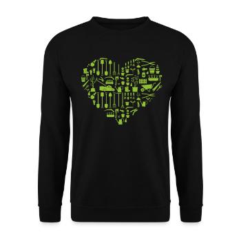 Coeur de jardin drôle de jardinage amant plante - Sweat-shirt Unisexe - noir - Devant - Alina (178cm) & Michal (187cm)