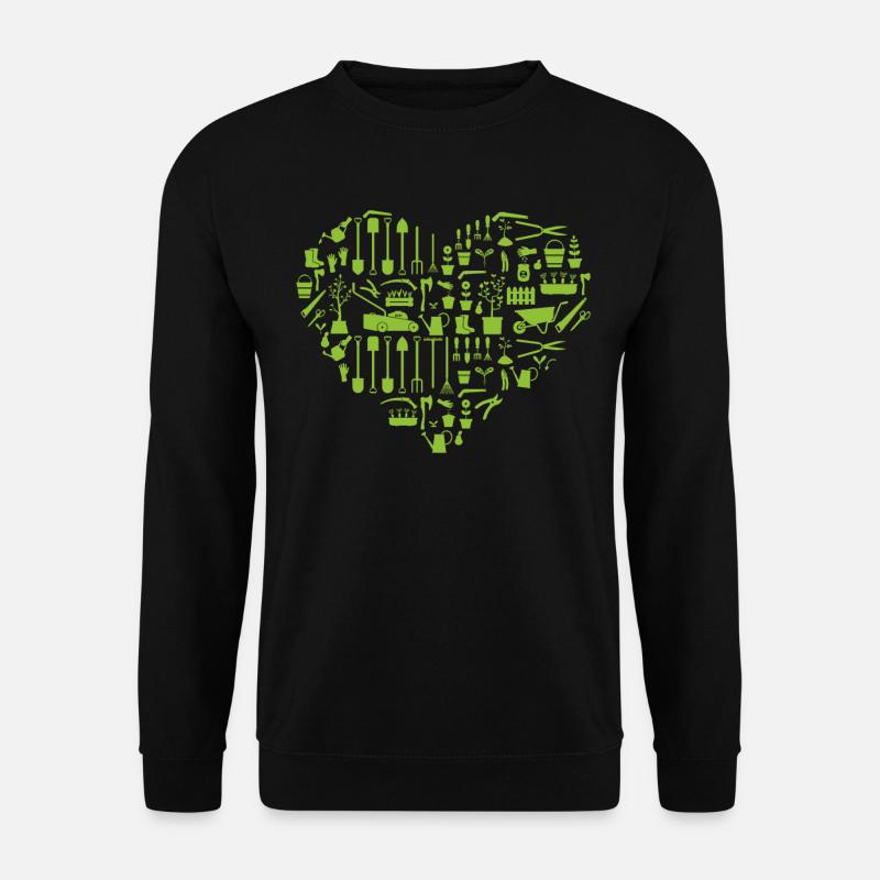 Gartenherz lustige Gartenliebhaberpflanze - Unisex Pullover - Schwarz