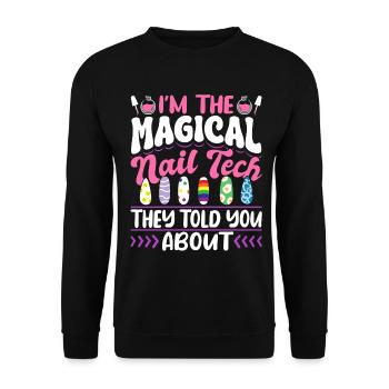 Nail Technician I'm The Magical - Unisex Pullover - Schwarz - Vorne - Alina (178cm) & Michal (187cm)