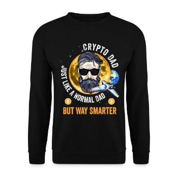 Crypto Dad like a normal Dad - Unisex Sweatshirt - black - Front - Alina (178cm) & Michal (187cm)
