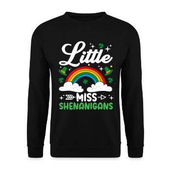 Little Miss Shenanigans Lustiger St. Patricks Day für - Unisex Pullover - Schwarz - Vorne - Alina (178cm) & Michal (187cm)