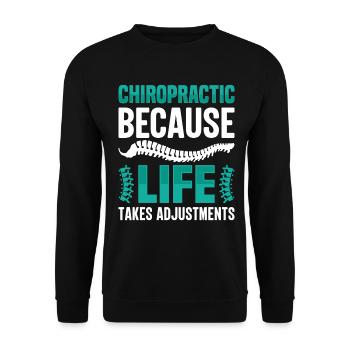 Chiropratique Drôle Physiothérapeute Colonne vertébrale - Sweat-shirt Unisexe - noir - Devant - Alina (178cm) & Michal (187cm)