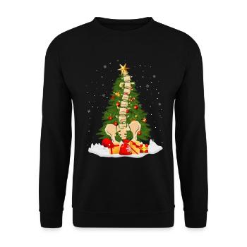 Funny Orthopedic Spine Adjustment Chiropractic - Unisex Sweatshirt - black - Front - Alina (178cm) & Michal (187cm)