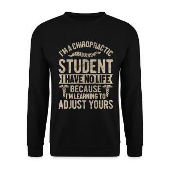 Étudiant en chiropratique Drôle Orthopédique Dos - Sweat-shirt Unisexe - noir - Devant - Alina (178cm) & Michal (187cm)