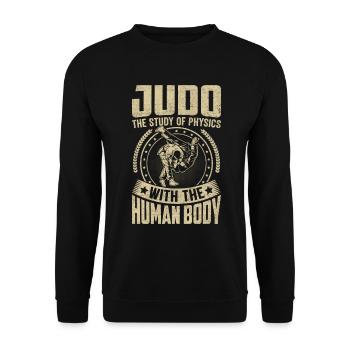 Judo-Training Japanische Männer Frauen Lustiges Judo - Unisex Pullover - Schwarz - Vorne - Alina (178cm) & Michal (187cm)