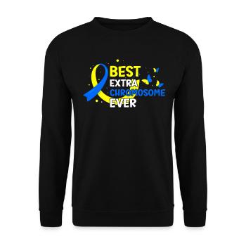 Best Extra Chromosome Ever Down Syndrome - Unisex Sweatshirt - black - Front - Alina (178cm) & Michal (187cm)