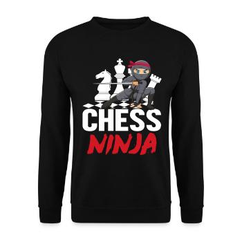 Chess Ninja Funny Board Games Men Women Chess - Unisex Sweatshirt - black - Front - Alina (178cm) & Michal (187cm)