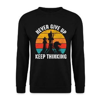 Chess Inspirational Keep Thinking for Men Chess - Unisex Sweatshirt - black - Front - Alina (178cm) & Michal (187cm)