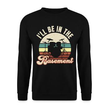 ICH WERDE IM KELLER SEIN - Unisex Pullover - Schwarz - Vorne - Alina (178cm) & Michal (187cm)